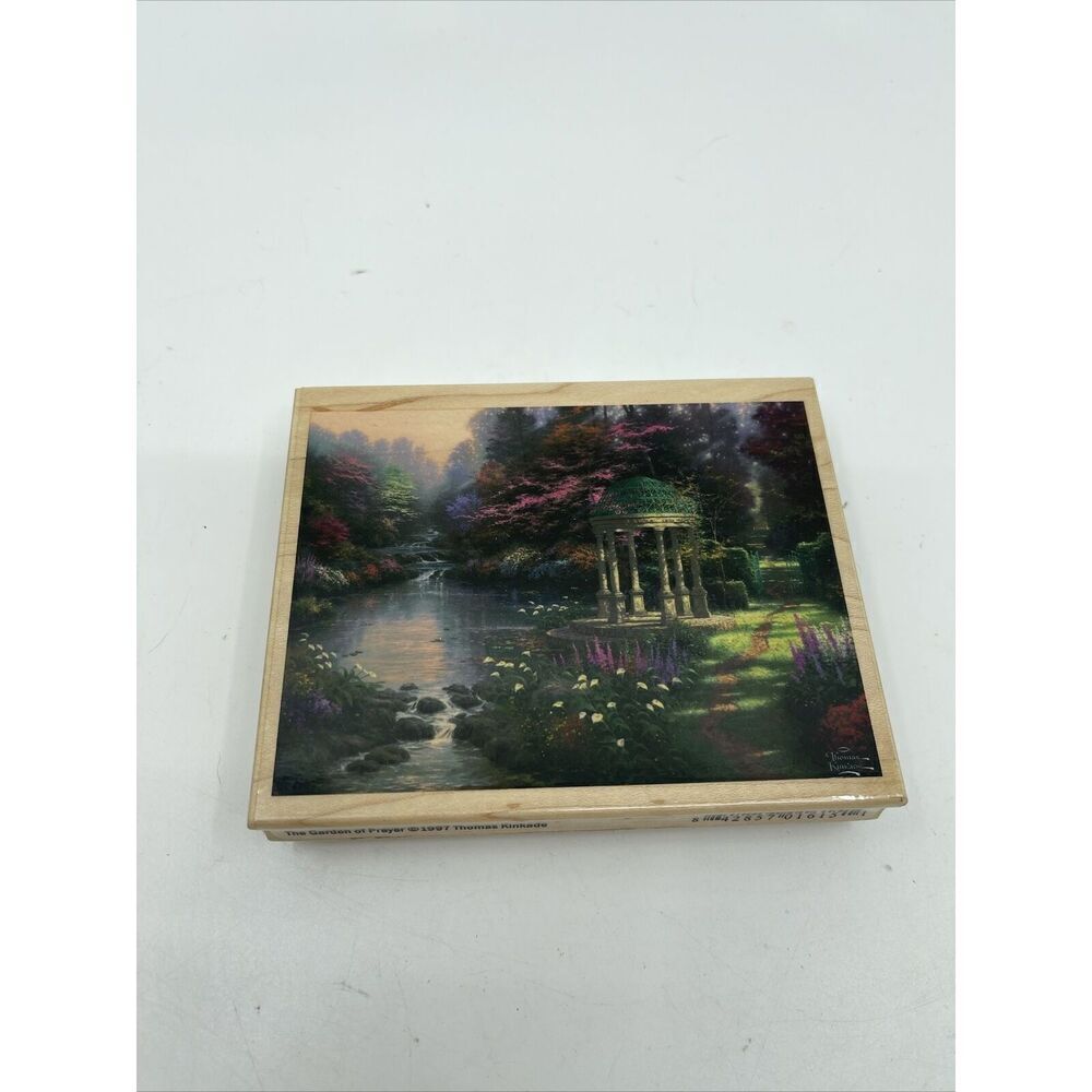 Thomas Kinkade THE GARDEN OF PRAYER Relgious Landscape Wood Rubber Stamp TK-107